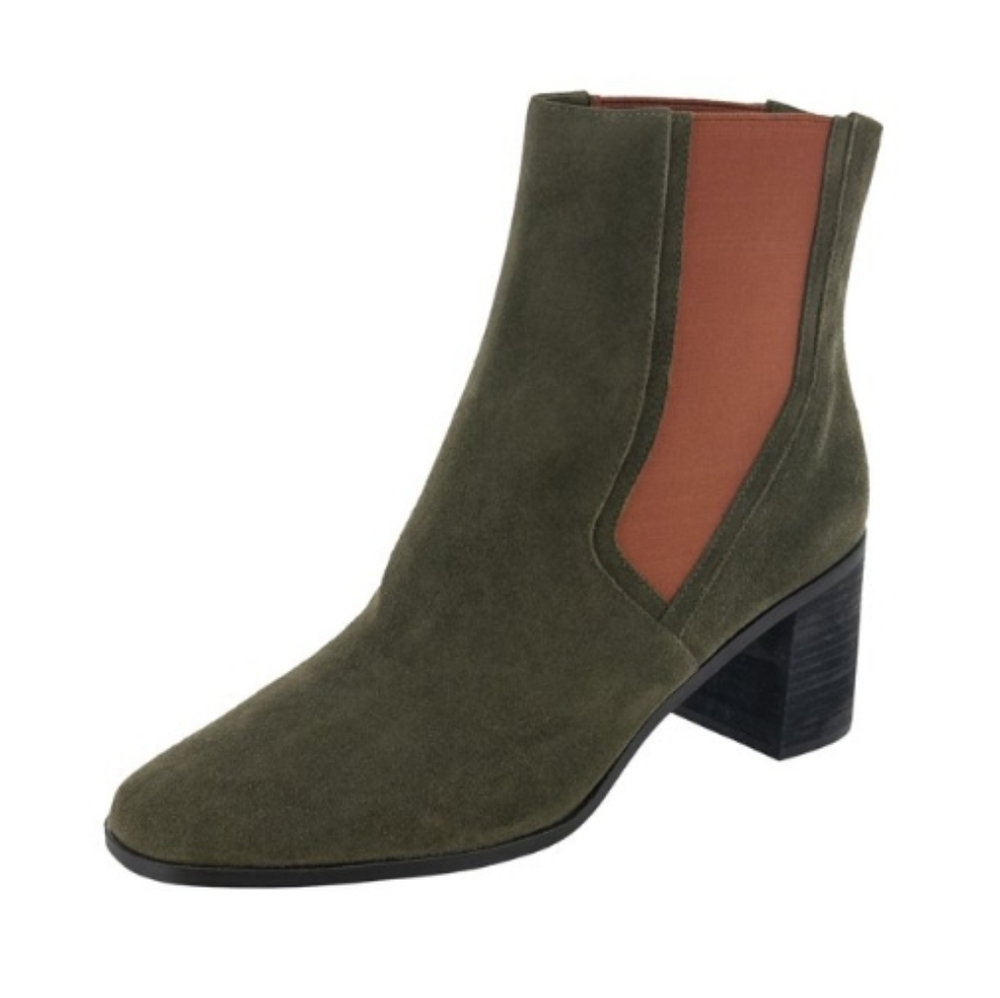 Lori Goldstein Collection Womens Brid Ankle Boot Shoes, Italian Olive, US 11